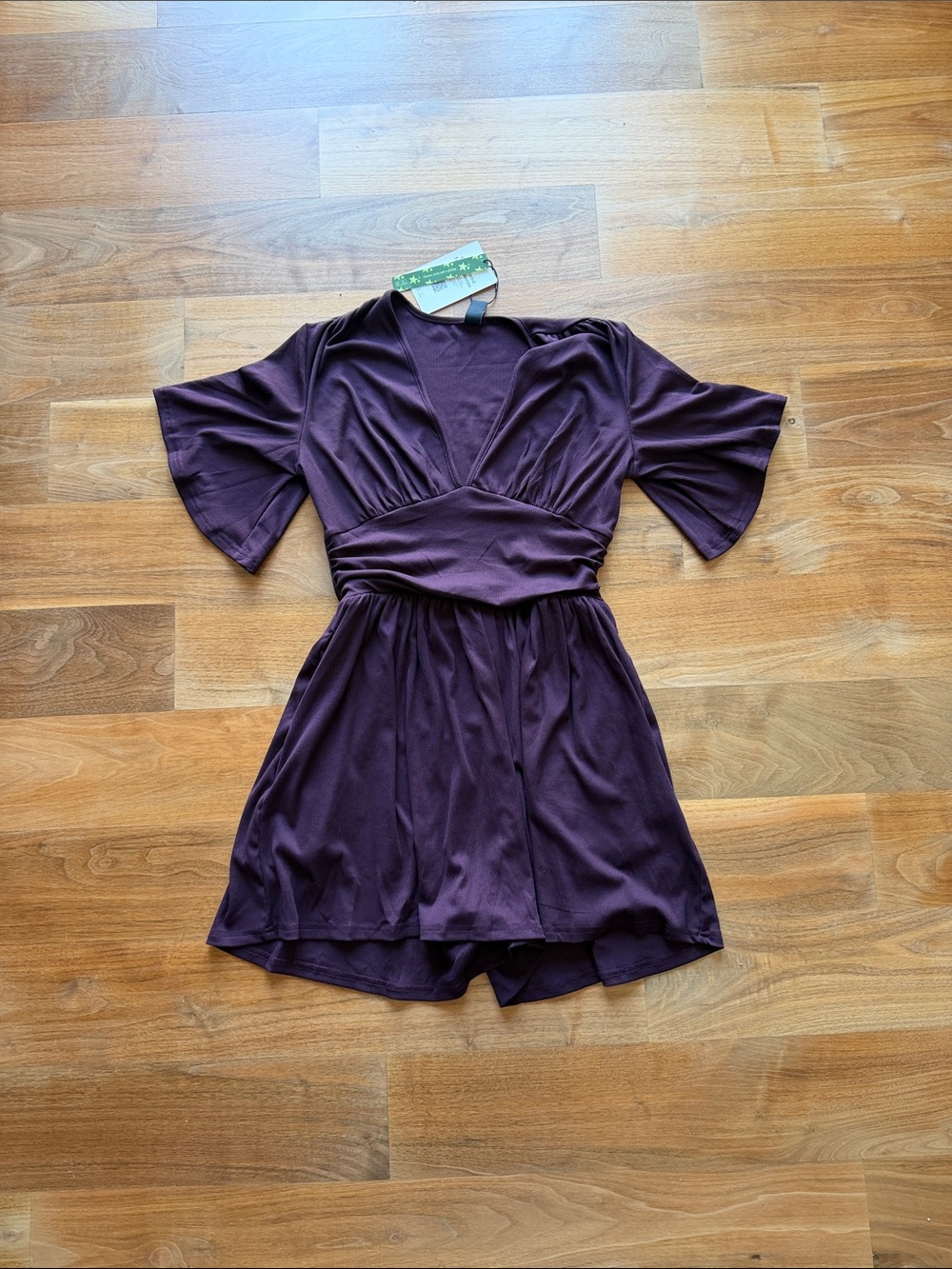 Plum V-Neck Wrap Women’s Romper